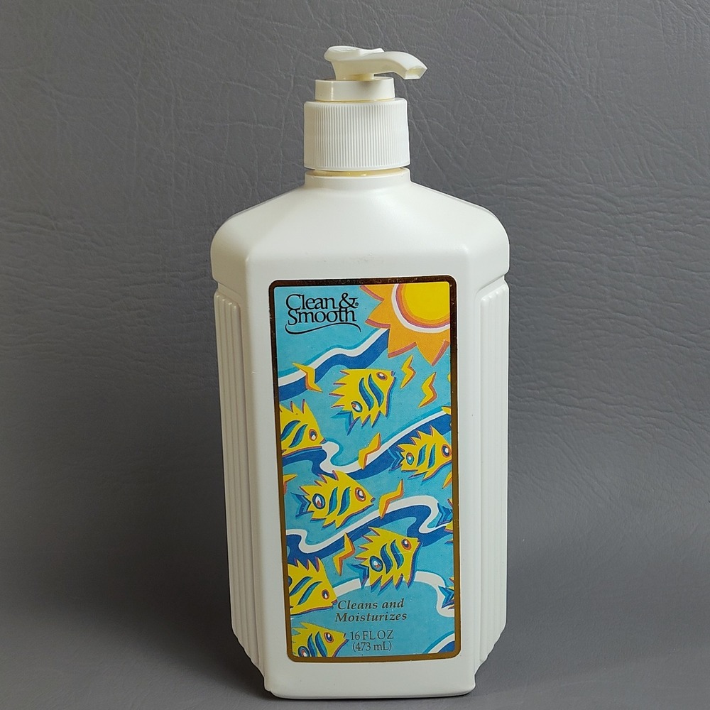 Vintage Clean &‎ Smooth Hand Soap Dispenser Benckiser Tropical Fish Bathroom 90s
